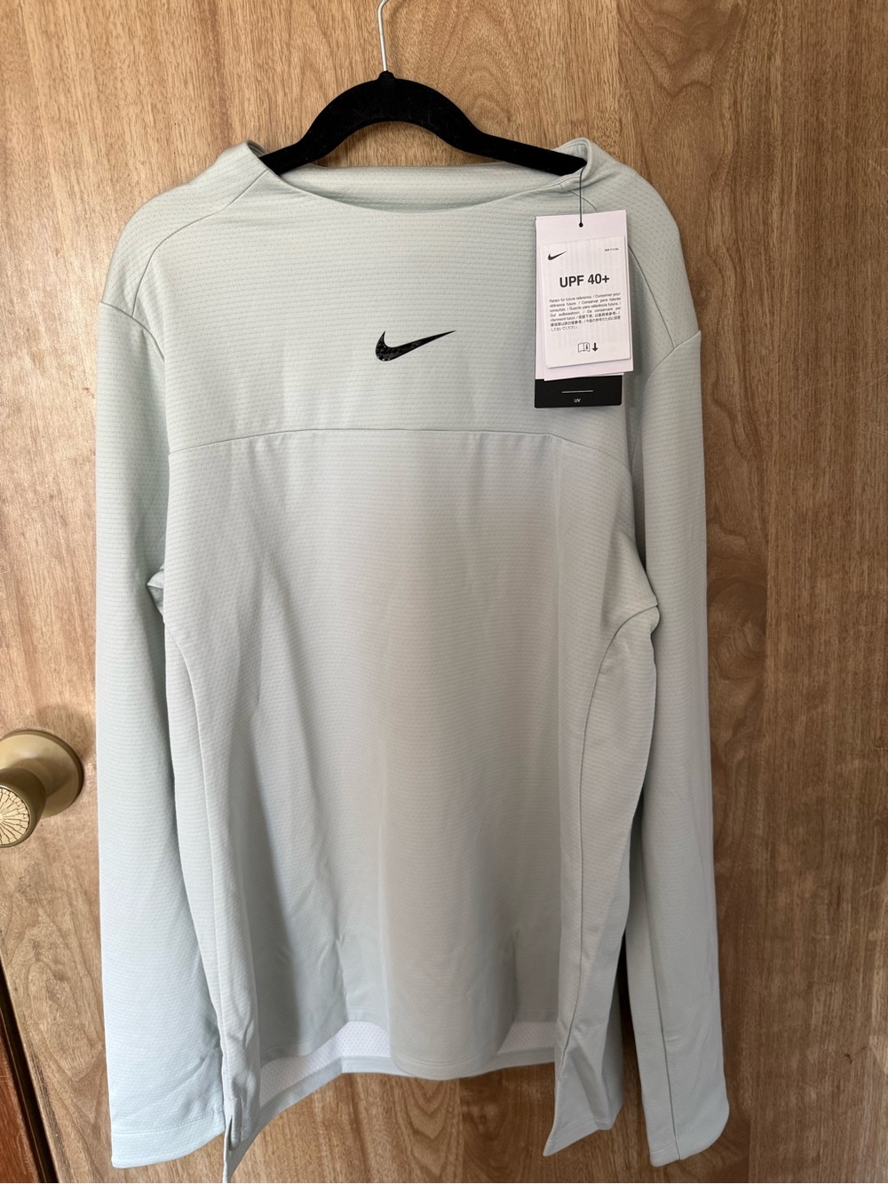 Nike Women's Light Mint Long Sleeve Performance Top with Swoosh